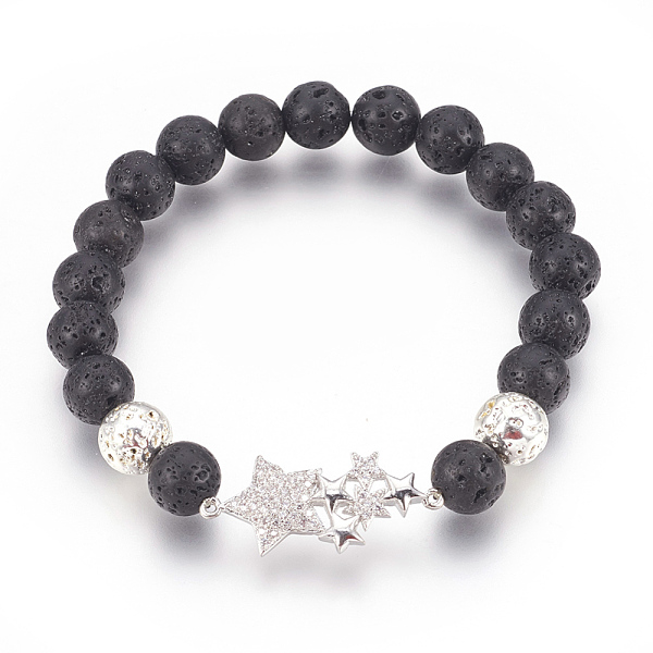 PandaHall Stretch Bracelets, with Long-Lasting Plated Electroplated Natural Lava Rock, Natural Lava Rock and Brass Cubic Zirconia Beads..., Clear
PandaHall Stretch Bracelets, with Long-Lasting Plated Electroplated Natural Lava Rock, Natural Lava Rock and Brass Cubic Zirconia Beads..., Clear