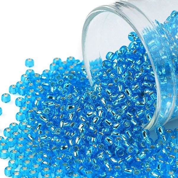 PandaHall TOHO Round Seed Beads, Japanese Seed Beads, (23B) Silver Lined Aqua, 11/0, 2.2mm, Hole: 0.8mm, about 5555pcs/50g Glass Cyan
PandaHall TOHO Round Seed Beads, Japanese Seed Beads, (23B) Silver Lined Aqua, 11/0, 2.2mm, Hole: 0.8mm, about 5555pcs/50g Glass Cyan
