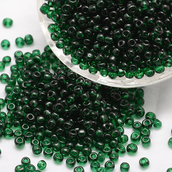 PandaHall 6/0 Glass Seed Beads, Grade A, Round, Transparent Colours, Dark Green, 3.6~4.0mm, Hole: 1.2mm, about 5000pcs/pound Glass
PandaHall 6/0 Glass Seed Beads, Grade A, Round, Transparent Colours, Dark Green, 3.6~4.0mm, Hole: 1.2mm, about 5000pcs/pound Glass