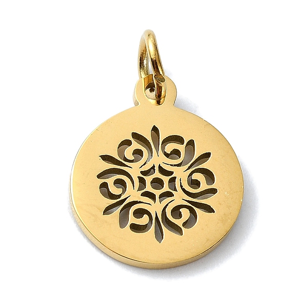 PandaHall 304 Stainless Steel Charms, with Jump Ring, Laser Cut, Flat Round with Flower Charms, Golden, 14x12x1mm, Hole: 3mm 304 Stainless...
PandaHall 304 Stainless Steel Charms, with Jump Ring, Laser Cut, Flat Round with Flower Charms, Golden, 14x12x1mm, Hole: 3mm 304 Stainless...
