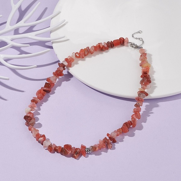 PandaHall Natural Red Agate Chip Beaded Necklace, Gemstone Jewelry for Women, Platinum, 16.14 inch(41cm) Red Agate
PandaHall Natural Red Agate Chip Beaded Necklace, Gemstone Jewelry for Women, Platinum, 16.14 inch(41cm) Red Agate