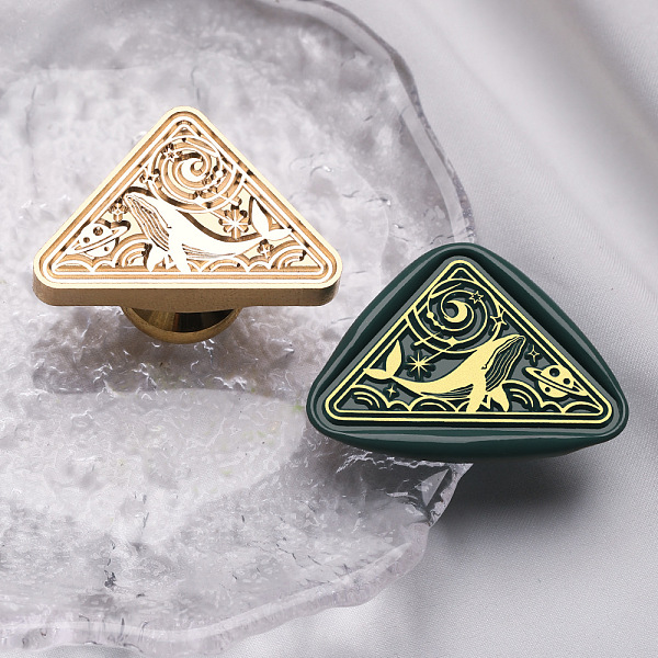 PandaHall Golden Plated Triangle Shaped Wax Seal Brass Stamp Head, for Wax Seal Stamp, Whale, 20x32.5x14mm, Hole: 7mm Brass Whale
PandaHall Golden Plated Triangle Shaped Wax Seal Brass Stamp Head, for Wax Seal Stamp, Whale, 20x32.5x14mm, Hole: 7mm Brass Whale