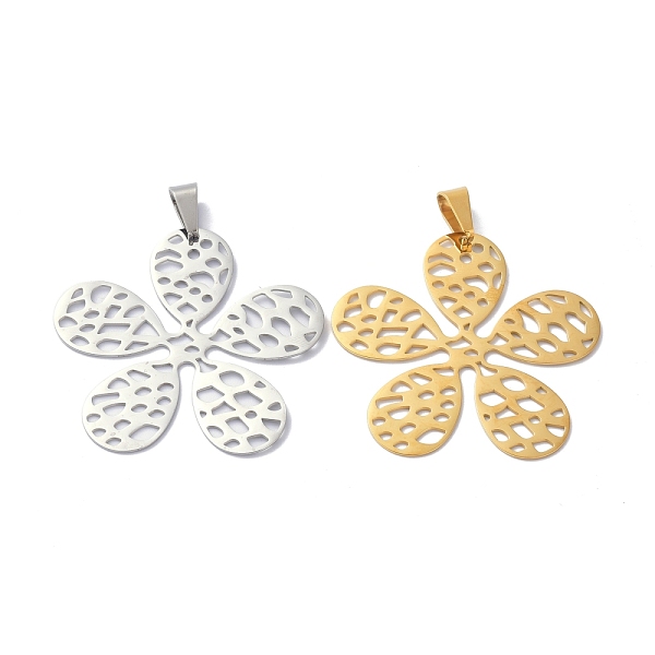 PandaHall 304 Stainless Steel Pendants, Flower, Mixed Color, 45x45x0.7mm, Hole: 9x5mm 304 Stainless Steel Flower
PandaHall 304 Stainless Steel Pendants, Flower, Mixed Color, 45x45x0.7mm, Hole: 9x5mm 304 Stainless Steel Flower