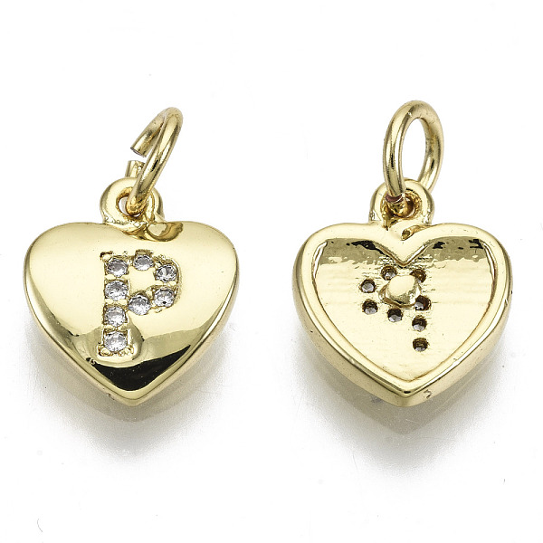 PandaHall Brass Micro Pave Clear Cubic Zirconia Charms, with Jump Ring, Heart with Letter, Real 16K Gold Plated, Nickel Free, Letter.P...
PandaHall Brass Micro Pave Clear Cubic Zirconia Charms, with Jump Ring, Heart with Letter, Real 16K Gold Plated, Nickel Free, Letter.P...