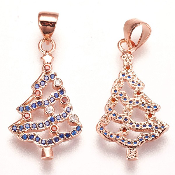 PandaHall Brass Micro Pave Cubic Zirconia Pendants, Christmas Tree, Colorful, Rose Gold, 23x13x2mm, Hole: 3x5mm Brass+Cubic Zirconia Tree
PandaHall Brass Micro Pave Cubic Zirconia Pendants, Christmas Tree, Colorful, Rose Gold, 23x13x2mm, Hole: 3x5mm Brass+Cubic Zirconia Tree