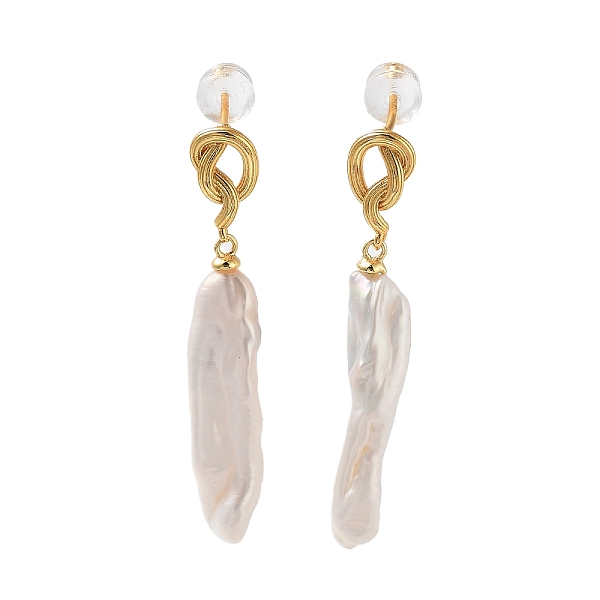 PandaHall Strip Shape Natural Pearl Stud Earrings for Women, Knot Sterling Silver Dangle Earrings, Real 18K Gold Plated, 41x7mm Pearl
PandaHall Strip Shape Natural Pearl Stud Earrings for Women, Knot Sterling Silver Dangle Earrings, Real 18K Gold Plated, 41x7mm Pearl