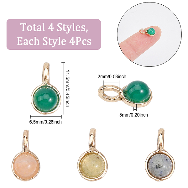 PandaHall CHGCRAFT 16Pcs 4Styles Natural Gemstone Pendants Round Crystal Agate Charms Gold-Plated Findings for Jewelry Making DIY...
PandaHall CHGCRAFT 16Pcs 4Styles Natural Gemstone Pendants Round Crystal Agate Charms Gold-Plated Findings for Jewelry Making DIY...
