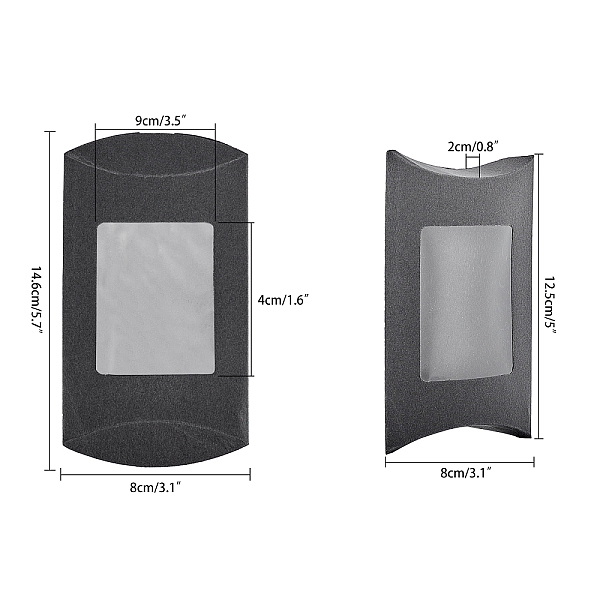 PandaHall CHGCRAFT 30Pcs Black Kraft Paper Pillow Boxes with Clear Window, Candy Favor Paper Box for Wedding Party Paper Pillow Black
PandaHall CHGCRAFT 30Pcs Black Kraft Paper Pillow Boxes with Clear Window, Candy Favor Paper Box for Wedding Party Paper Pillow Black
