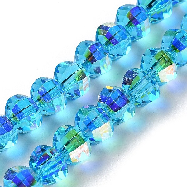 PandaHall Transparent Electroplate Glass Beads Strands, AB Color Plated, Faceted, Rondelle, Deep Sky Blue, 7.8x5.8~6.3mm, Hole: 1.5mm, about...
PandaHall Transparent Electroplate Glass Beads Strands, AB Color Plated, Faceted, Rondelle, Deep Sky Blue, 7.8x5.8~6.3mm, Hole: 1.5mm, about...