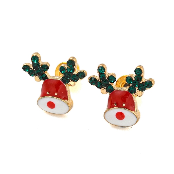 PandaHall Christmas Alloy Emerald Rhinestone Stud Earrings for Women, with Brass Pins, Golden, Deer, 12x12mm Alloy Deer Green
PandaHall Christmas Alloy Emerald Rhinestone Stud Earrings for Women, with Brass Pins, Golden, Deer, 12x12mm Alloy Deer Green