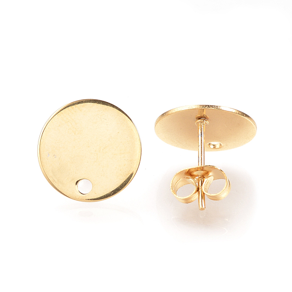 PandaHall 304 Stainless Steel Stud Earring Findings, with Flat Plate, Ear Nuts/Earring Backs, Flat Round, Golden, 12mm, Hole: 1mm, Pin...
PandaHall 304 Stainless Steel Stud Earring Findings, with Flat Plate, Ear Nuts/Earring Backs, Flat Round, Golden, 12mm, Hole: 1mm, Pin...