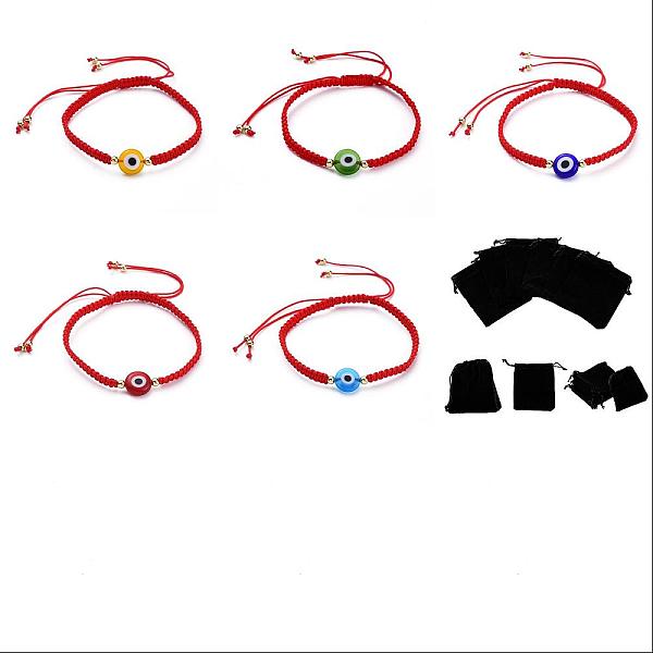 PandaHall 5Pcs 5 Colors Flat Round with Evil Eye Braided Bead Bracelets Set, Red Lucky Adjustable Bracelets for Women, Mixed Color, Inner..., Multicolor
PandaHall 5Pcs 5 Colors Flat Round with Evil Eye Braided Bead Bracelets Set, Red Lucky Adjustable Bracelets for Women, Mixed Color, Inner..., Multicolor