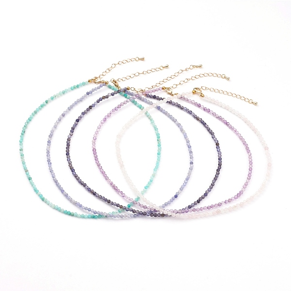 PandaHall Natural Gemstone Beaded Necklaces, with Brass Lobster Claw Clasps, Golden, 15.94 inch(40.5cm) Mixed Stone
PandaHall Natural Gemstone Beaded Necklaces, with Brass Lobster Claw Clasps, Golden, 15.94 inch(40.5cm) Mixed Stone