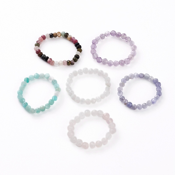 PandaHall Natural Gemstone Beads Stretch Rings, Faceted, Round, US Size 8, Inner Diameter: 18mm Mixed Stone
PandaHall Natural Gemstone Beads Stretch Rings, Faceted, Round, US Size 8, Inner Diameter: 18mm Mixed Stone