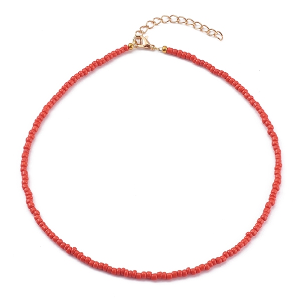 PandaHall Round Opaque Colours Glass Seed Beaded Necklaces, with Alloy Lobster Claw Clasps, Golden, Red, 15.07 inch(38.5cm) Glass Red
PandaHall Round Opaque Colours Glass Seed Beaded Necklaces, with Alloy Lobster Claw Clasps, Golden, Red, 15.07 inch(38.5cm) Glass Red