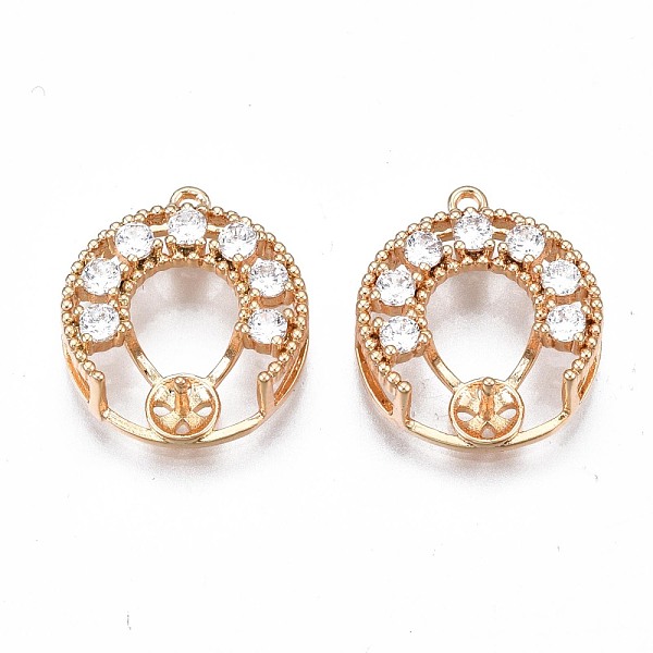 PandaHall Brass Micro Pave Clear Cubic Zirconia Peg Bails Pendants, for Half Drilled Beads, Nickel Free, Donut, Golden, 17x15x5.5mm, Hole...
PandaHall Brass Micro Pave Clear Cubic Zirconia Peg Bails Pendants, for Half Drilled Beads, Nickel Free, Donut, Golden, 17x15x5.5mm, Hole...