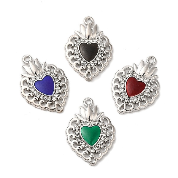 PandaHall Alloy Pendant, with Glass, Cadmium Free & Nickel Free & Lead Free, Heart with Lotus Charms, Mixed Color, Platinum, 27x18.5x3mm...
PandaHall Alloy Pendant, with Glass, Cadmium Free & Nickel Free & Lead Free, Heart with Lotus Charms, Mixed Color, Platinum, 27x18.5x3mm...