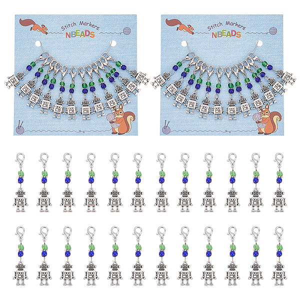 PandaHall Robot Pendant Stitch Markers, Alloy & Glass Seed Bead Crochet Lobster Clasp Charms, Locking Stitch Marker with Wine Glass Charm...
PandaHall Robot Pendant Stitch Markers, Alloy & Glass Seed Bead Crochet Lobster Clasp Charms, Locking Stitch Marker with Wine Glass Charm...