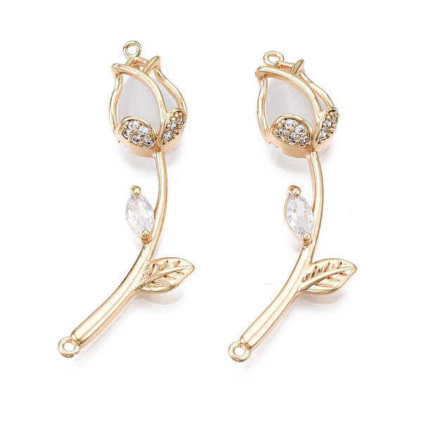 PandaHall Brass Micro Pave Clear Cubic Zirconia Link Connectors, with Shell, Nickel Free, Flower, Real 18K Gold Plated, 33.5x11.5x4mm, Hole...
PandaHall Brass Micro Pave Clear Cubic Zirconia Link Connectors, with Shell, Nickel Free, Flower, Real 18K Gold Plated, 33.5x11.5x4mm, Hole...