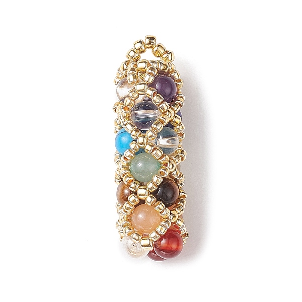 PandaHall 7 Chakra Mixed Gemstone Pendants, Column Charms with Sead Bead Wrapped, Colorful, 31x10mm, Hole: 3x2.5mm Mixed Stone Column..., Multicolor
PandaHall 7 Chakra Mixed Gemstone Pendants, Column Charms with Sead Bead Wrapped, Colorful, 31x10mm, Hole: 3x2.5mm Mixed Stone Column..., Multicolor