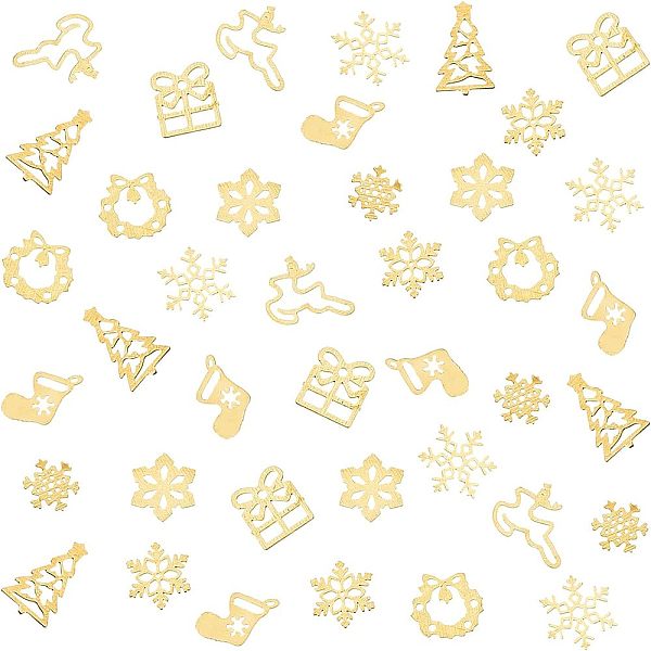 PandaHall Brass Glitter Manicure Nail Art Decoration, for Christmas, Mixed Shapes, Golden, 108pcs/box Brass Mixed Shapes
PandaHall Brass Glitter Manicure Nail Art Decoration, for Christmas, Mixed Shapes, Golden, 108pcs/box Brass Mixed Shapes