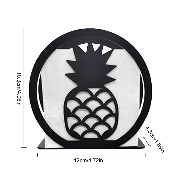 PandaHall Iron Napkin Holder, Round with Pineapple Pattern, Black, 12x4.3x10.3cm Iron Pineapple Black
PandaHall Iron Napkin Holder, Round with Pineapple Pattern, Black, 12x4.3x10.3cm Iron Pineapple Black