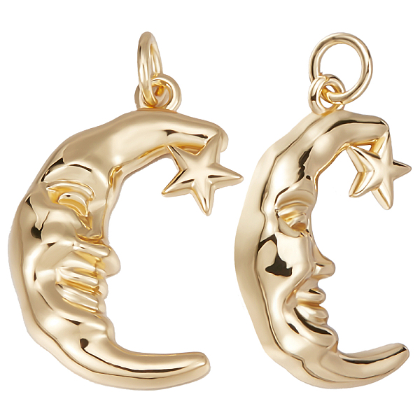 PandaHall Beebeecraft Brass Pendants, with Jump Rings, Moon with Star, Real 16K Gold Plated, 22x15x4mm, Hole: 3mm, 10pcs/box Brass Moon
PandaHall Beebeecraft Brass Pendants, with Jump Rings, Moon with Star, Real 16K Gold Plated, 22x15x4mm, Hole: 3mm, 10pcs/box Brass Moon