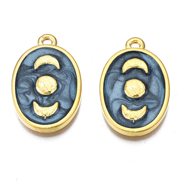 PandaHall Alloy Pendants, with Enamel, Cadmium Free & Lead Free, Light Gold, Oval with Moon, Marine Blue, 25x16x3mm, Hole: 1.6mm Alloy Oval
PandaHall Alloy Pendants, with Enamel, Cadmium Free & Lead Free, Light Gold, Oval with Moon, Marine Blue, 25x16x3mm, Hole: 1.6mm Alloy Oval