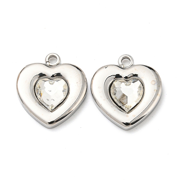 PandaHall 304 Stainless Steel Pendants, with Glass, Heart, Stainless Steel Color, 14.5x13x3.5mm, Hole: 1.6mm Stainless Steel+Glass Heart..., Clear
PandaHall 304 Stainless Steel Pendants, with Glass, Heart, Stainless Steel Color, 14.5x13x3.5mm, Hole: 1.6mm Stainless Steel+Glass Heart..., Clear
