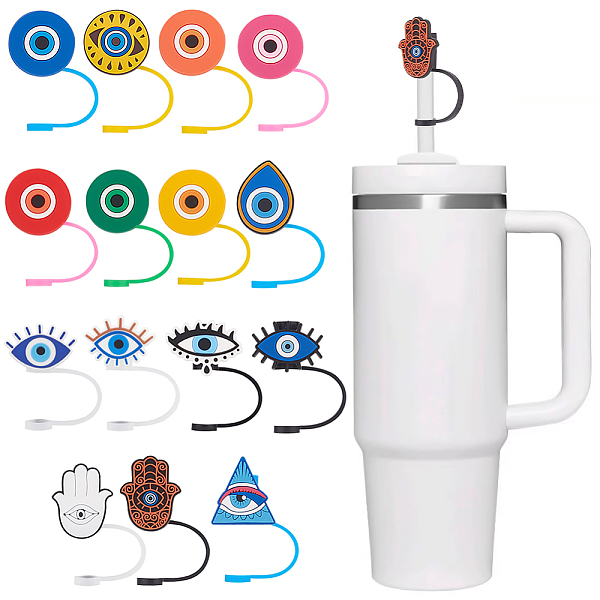 PandaHall AHADERMAKER 15Pcs 15 Style Evil Eye Theme Silicone Straw Cap, Dustproof Covers, Reusable Drinking Straw Tips Cap, Mixed Shapes...
PandaHall AHADERMAKER 15Pcs 15 Style Evil Eye Theme Silicone Straw Cap, Dustproof Covers, Reusable Drinking Straw Tips Cap, Mixed Shapes...
