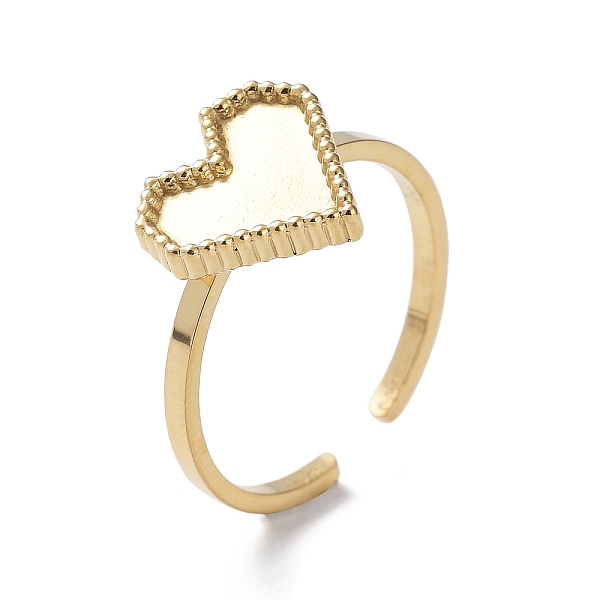PandaHall 304 Stainless Steel Open Cuff Ring Components, Bezel Cup Ring Settings, Heart, Real 14K Gold Plated, Inner Diameter: 17mm, Tray...
PandaHall 304 Stainless Steel Open Cuff Ring Components, Bezel Cup Ring Settings, Heart, Real 14K Gold Plated, Inner Diameter: 17mm, Tray...