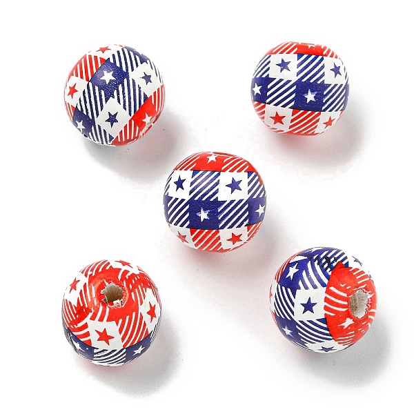 PandaHall Printed Wood European Beads, Round, USA Flag Style, Midnight Blue, 15.5~16mm, Hole: 4~4.5mm Wood Round
PandaHall Printed Wood European Beads, Round, USA Flag Style, Midnight Blue, 15.5~16mm, Hole: 4~4.5mm Wood Round