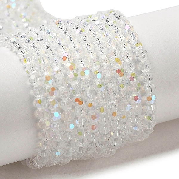 PandaHall Electroplate Transparent Glass Beads Strands, Faceted, Round, Rainbow Plated, Clear AB, 3mm, Hole: 0.8mm, about 164~166pcs/strand..., White
PandaHall Electroplate Transparent Glass Beads Strands, Faceted, Round, Rainbow Plated, Clear AB, 3mm, Hole: 0.8mm, about 164~166pcs/strand..., White