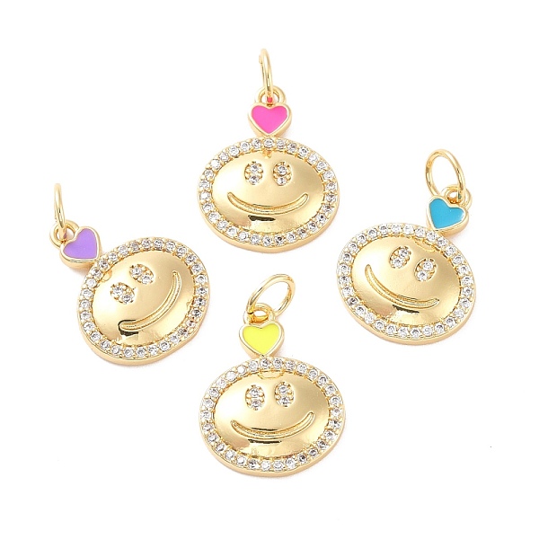 PandaHall Brass Micro Pave Clear Cubic Zirconia Pendants, with Enamel, Cadmium Free & Lead Free, Flat Round with Smiling Face, Real 18K Gold...
PandaHall Brass Micro Pave Clear Cubic Zirconia Pendants, with Enamel, Cadmium Free & Lead Free, Flat Round with Smiling Face, Real 18K Gold...