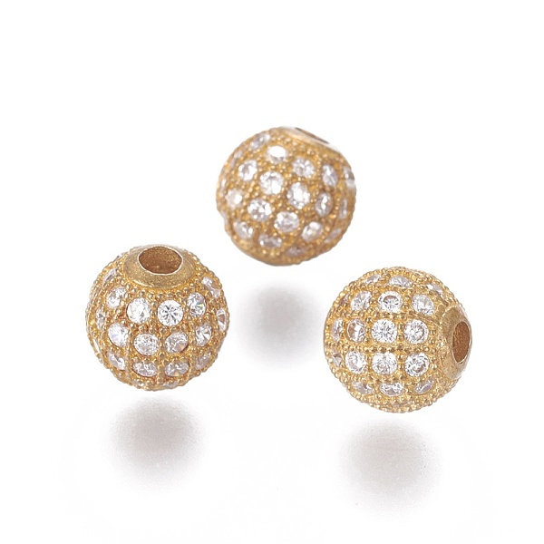 PandaHall Brass Micro Pave Cubic Zirconia Beads, Nickel Free, Round, Raw(Unplated), 8mm, Hole: 2mm Brass+Cubic Zirconia Rondelle
PandaHall Brass Micro Pave Cubic Zirconia Beads, Nickel Free, Round, Raw(Unplated), 8mm, Hole: 2mm Brass+Cubic Zirconia Rondelle