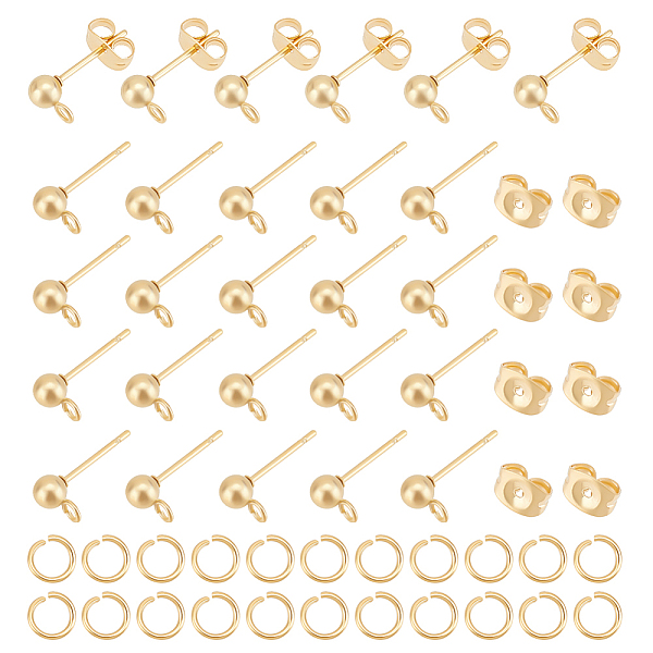 PandaHall Unicraftale 100Pcs 304 Stainless Steel Ball Stud Earring Findings, with Horizontal Loops & 100Pcs Ear Nuts & 100Pcs Open Jump...
PandaHall Unicraftale 100Pcs 304 Stainless Steel Ball Stud Earring Findings, with Horizontal Loops & 100Pcs Ear Nuts & 100Pcs Open Jump...