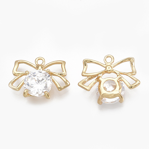 PandaHall Cubic Zirconia Charms, Real 18K Gold Plated, with Brass Findings, Bowknot, Clear, 13x16x5mm, Hole: 1.2mm Brass+Cubic Zirconia...
PandaHall Cubic Zirconia Charms, Real 18K Gold Plated, with Brass Findings, Bowknot, Clear, 13x16x5mm, Hole: 1.2mm Brass+Cubic Zirconia...