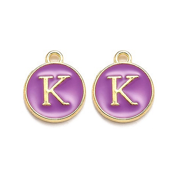 PandaHall Golden Plated Alloy Enamel Charms, Enamelled Sequins, Flat Round with Alphabet, Letter.K, Purple, 14x12x2mm, Hole: 1.5mm...
PandaHall Golden Plated Alloy Enamel Charms, Enamelled Sequins, Flat Round with Alphabet, Letter.K, Purple, 14x12x2mm, Hole: 1.5mm...