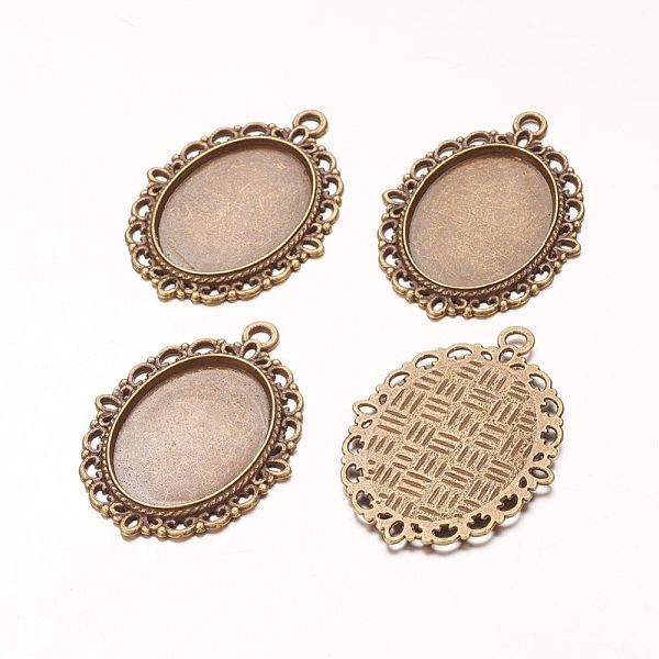 PandaHall Zinc Alloy Pendant Settings for Cabochon & Rhinestone, DIY Findings for Jewelry Making, Lead Free & Cadmium Free & Nickel Free...
PandaHall Zinc Alloy Pendant Settings for Cabochon & Rhinestone, DIY Findings for Jewelry Making, Lead Free & Cadmium Free & Nickel Free...