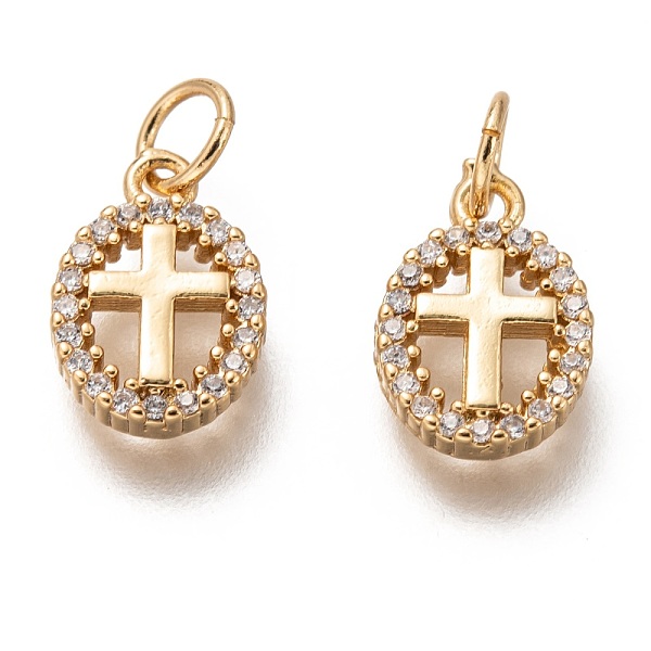 PandaHall Brass Micro Pave Clear Cubic Zirconia Charms, Long-Lasting Plated, with Jump Ring, Oval with Cross, Golden, 12x8x2mm, Jump Ring...
PandaHall Brass Micro Pave Clear Cubic Zirconia Charms, Long-Lasting Plated, with Jump Ring, Oval with Cross, Golden, 12x8x2mm, Jump Ring...