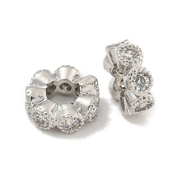 PandaHall Brass Cubic Zirconia Spacer Beads, Long-Lasting Plated, Lead Free & Cadmium Free, Flat Round, Platinum, 8x3mm, Hole: 3.5mm..., Clear
PandaHall Brass Cubic Zirconia Spacer Beads, Long-Lasting Plated, Lead Free & Cadmium Free, Flat Round, Platinum, 8x3mm, Hole: 3.5mm..., Clear