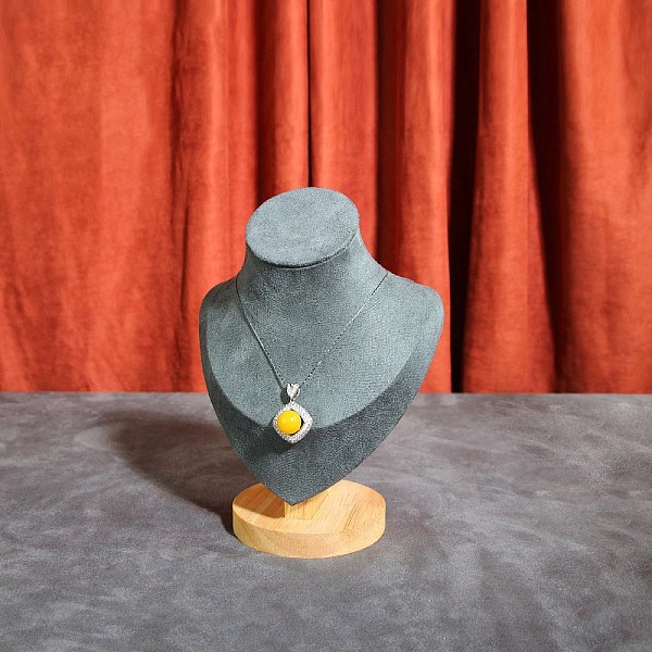 PandaHall Velvet Bust Necklace Display Stands with Wooden Base, Jewelry Holder for Necklace Storage, Gray, 14.5x9x24.5cm Velvet Gray
PandaHall Velvet Bust Necklace Display Stands with Wooden Base, Jewelry Holder for Necklace Storage, Gray, 14.5x9x24.5cm Velvet Gray