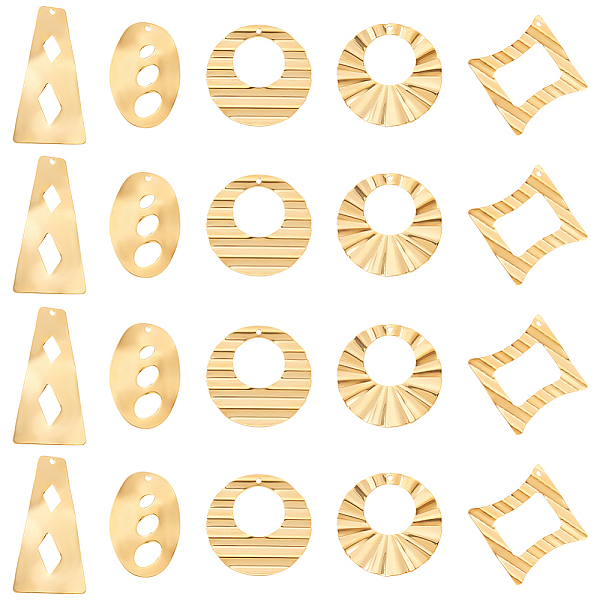 PandaHall DICOSMETIC 20Pcs 5 Styles Hollow Round Charm Wavy Textured Charm Golden Textured Trapezoid/Oval/Rhombus/Circle Charm Stainless...
PandaHall DICOSMETIC 20Pcs 5 Styles Hollow Round Charm Wavy Textured Charm Golden Textured Trapezoid/Oval/Rhombus/Circle Charm Stainless...