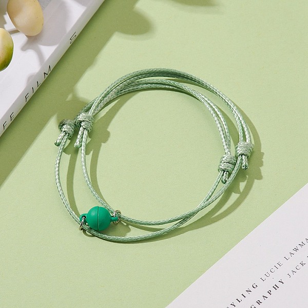 PandaHall Adjustable Magnetic Bracelet for Couples, with Korean Waxed Polyester Cord and Alloy Magnetic Clasps, Dark Sea Green, Inner...
PandaHall Adjustable Magnetic Bracelet for Couples, with Korean Waxed Polyester Cord and Alloy Magnetic Clasps, Dark Sea Green, Inner...