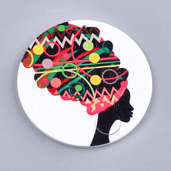 PandaHall Printed Wooden Big Pendants, Dyed, Flat Round with Fashion Lady, Colorful, 60x2.5mm, Hole: 1.5mm Wood Flat Round
PandaHall Printed Wooden Big Pendants, Dyed, Flat Round with Fashion Lady, Colorful, 60x2.5mm, Hole: 1.5mm Wood Flat Round