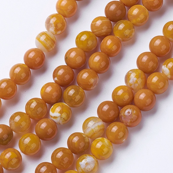 PandaHall Natural Agate Beads Strands, Dyed & Heated, Grade A, Round, Goldenrod, 8~8.5mm, Hole: 1.2mm, about 48pcs/strand, 15.1 inch(38.5cm)..., Gold
PandaHall Natural Agate Beads Strands, Dyed & Heated, Grade A, Round, Goldenrod, 8~8.5mm, Hole: 1.2mm, about 48pcs/strand, 15.1 inch(38.5cm)..., Gold