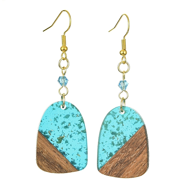 PandaHall Resin & Walnut Wood Arch Dangle Earrings, Golden Iron Long Drop Earrings, Medium Turquoise, 63x20mm Resin Arch
PandaHall Resin & Walnut Wood Arch Dangle Earrings, Golden Iron Long Drop Earrings, Medium Turquoise, 63x20mm Resin Arch