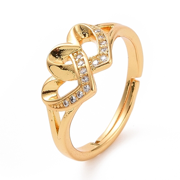 PandaHall Clear Cubic Zirconia Interlocking Double Heart Adjustable Ring, Rack Plating Brass Jewelry for Women, Cadmium Free & Lead Free...
PandaHall Clear Cubic Zirconia Interlocking Double Heart Adjustable Ring, Rack Plating Brass Jewelry for Women, Cadmium Free & Lead Free...