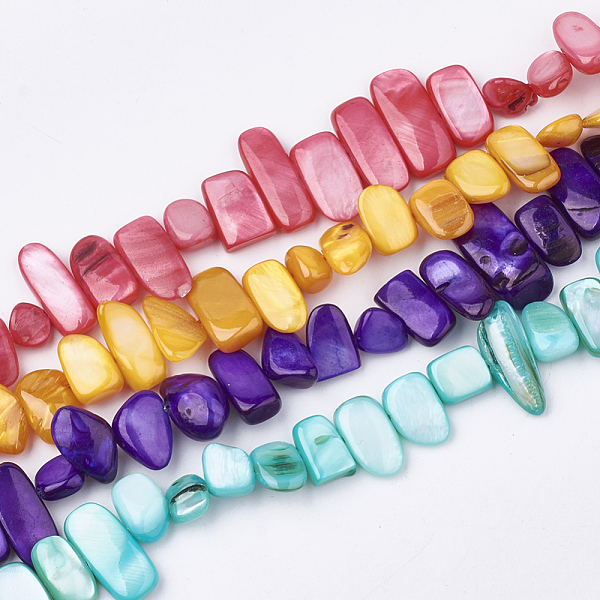 PandaHall Freshwater Shell Beads Strands, Dyed, Nuggets, Mixed Color, 6~25x4~14x3~7mm, Hole: 1mm, about 96~100pcs/strand, 31.4 inch..., Multicolor
PandaHall Freshwater Shell Beads Strands, Dyed, Nuggets, Mixed Color, 6~25x4~14x3~7mm, Hole: 1mm, about 96~100pcs/strand, 31.4 inch..., Multicolor