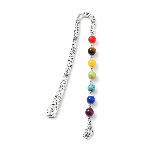 PandaHall Marine Theme Alloy Hook Bookmarks, Mixed Chakra Gemstone Round Beaded Pendant Bookmark, Shell Shape, 137x21mm Mixed Stone Shell...
PandaHall Marine Theme Alloy Hook Bookmarks, Mixed Chakra Gemstone Round Beaded Pendant Bookmark, Shell Shape, 137x21mm Mixed Stone Shell...
